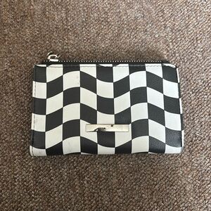 Black and white checkered card wallet
